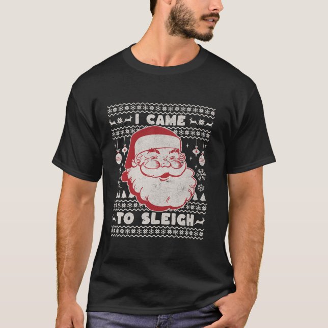 Llegué A Sleigh Funny Navidades Ugly Sweater Retr (Anverso)
