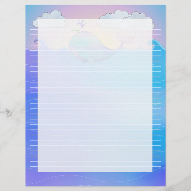 Llenado de ballena - Hoja de papel de 8,5" x 11" (Anverso)