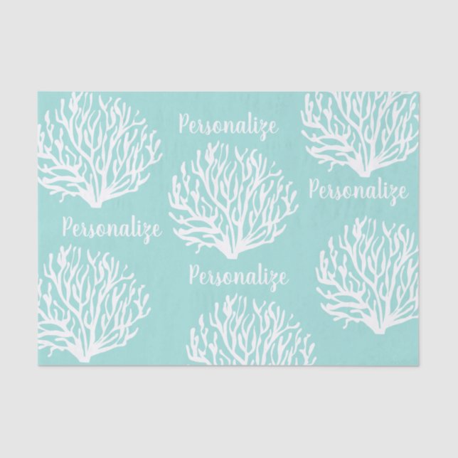 Llenador de papel de papel de regalo de coral azul (Anverso)