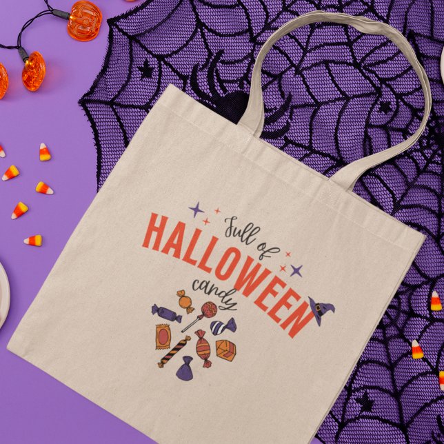 Lleno de dulces de Halloween | Bolsa De Tote De Es (Full of halloween candy tote bag)