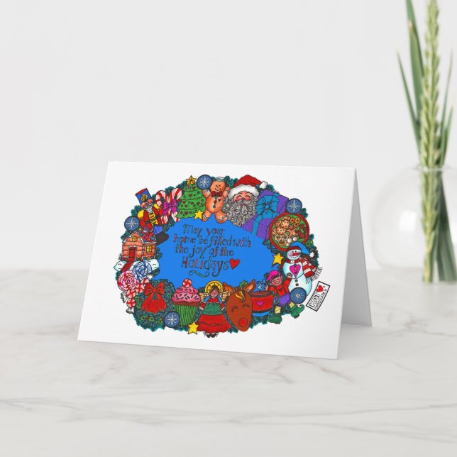 Lleno de la Alegría de la Tarjeta de Vacaciones (Anverso)