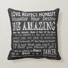 Lleva negro inspirador de la almohada de las citas