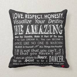 Lleva negro inspirador de la almohada de las citas