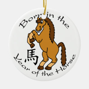 Llevado en el año del ornamento del caballo