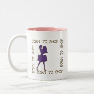 Llevado hacer compras tazas divertidas
