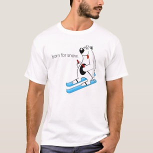 Llevado para la camiseta de esquí del oso polar d