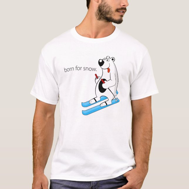 Llevado para la camiseta de esquí del oso polar de (Anverso)