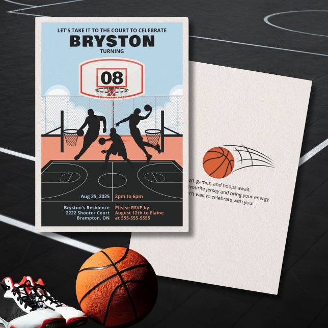 Llévalo a la cancha de baloncesto Invitación de cu (Basketball theme invitation)