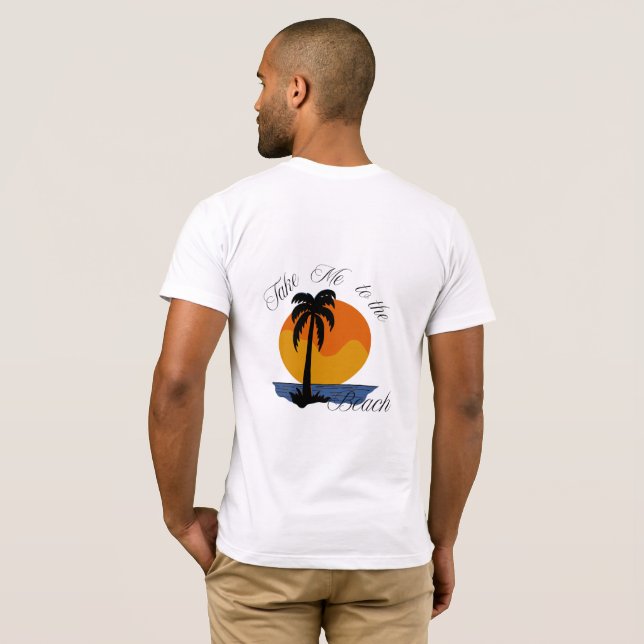 Llévame a la playa - Trópico camiseta con atardece (Reverso completo)