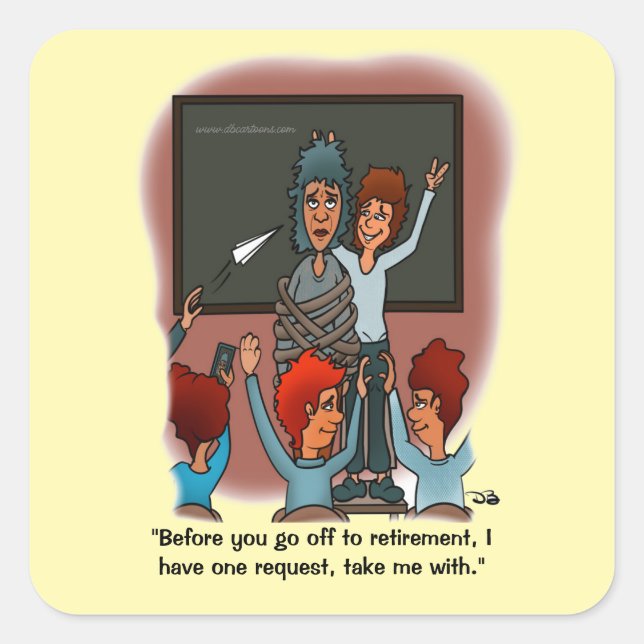 Llévame con Pegatina cuadrado (Anverso)