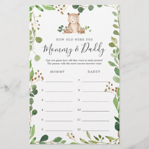Llevar a Baby Shower La Edad De La Tarjeta De Jueg