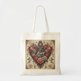 "Lleve Amor Contigo" Romántica Bolsa De Tote