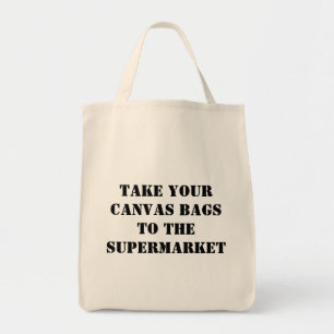 Lleve sus bolsos de la lona el supermercado