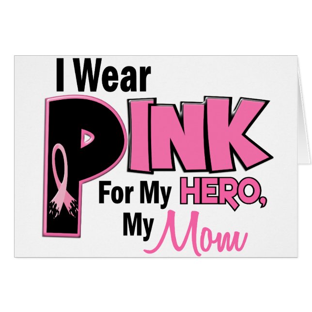 Llevo el rosa para mi CÁNCER de PECHO de la mamá (Anverso (Horizontal))