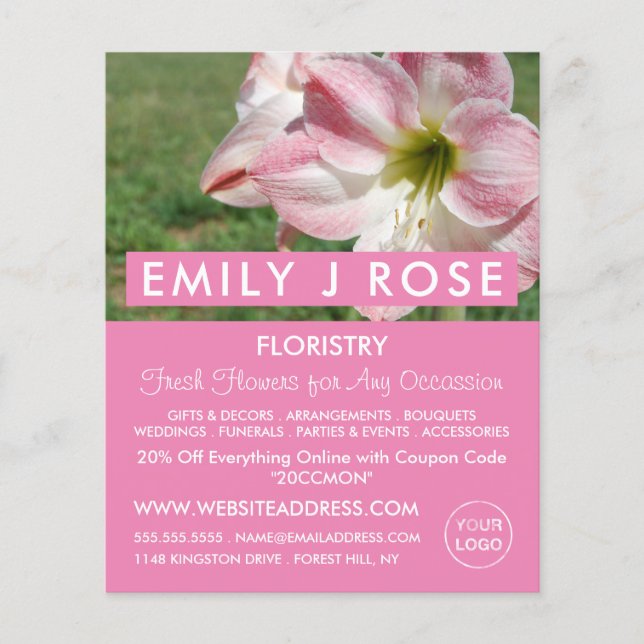 Llirios orientales, florista, publicidad florista (Frente)