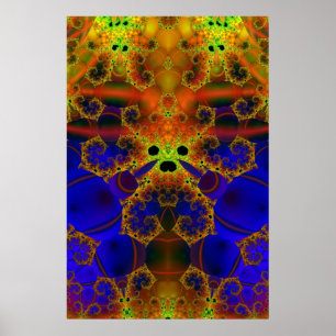 Llorando Arte fractal azul y amarillo