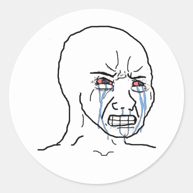 Llorando pegatinas de wojak (Anverso)