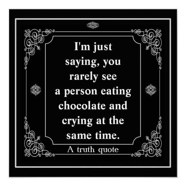 Llorando y comiendo poster de chocolate (Anverso)