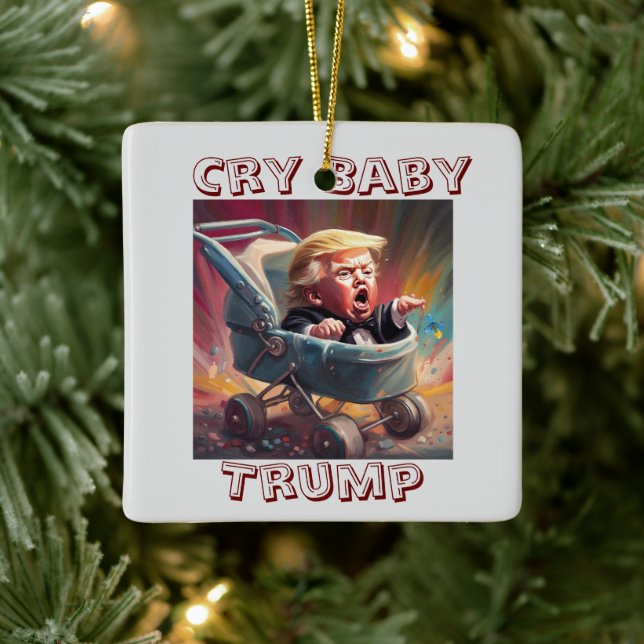 Llorar Bebé Trump Ornamento cerámico (Árbol)