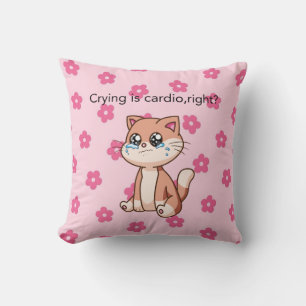 ¿Llorar es cardio, verdad? Almohada de gato llor