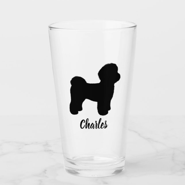 Llueta de perro maltesa personalizada Vidrio de be (Anverso)