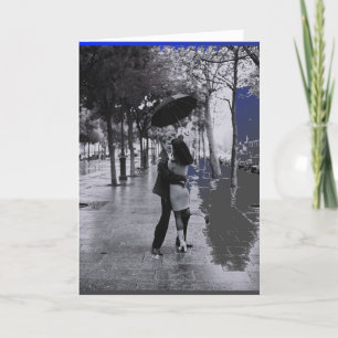 Llueve en mi tarjeta de felicitación