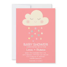 Llueven la invitación de Baby Shower en la nube