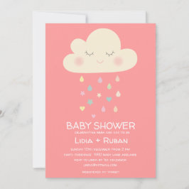 Llueven la invitación de Baby Shower en la nube
