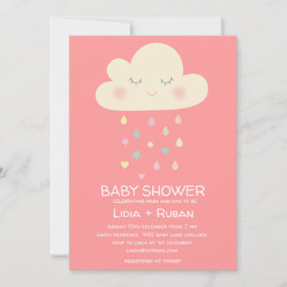 Llueven la invitación de Baby Shower en la nube
