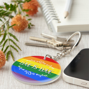 Lluvia de Amor Arcoíris Orgullo LGBTQ Llavero Acrí