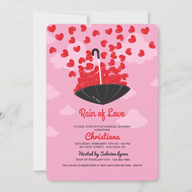 Lluvia de amor Invitación a la ducha (Anverso)