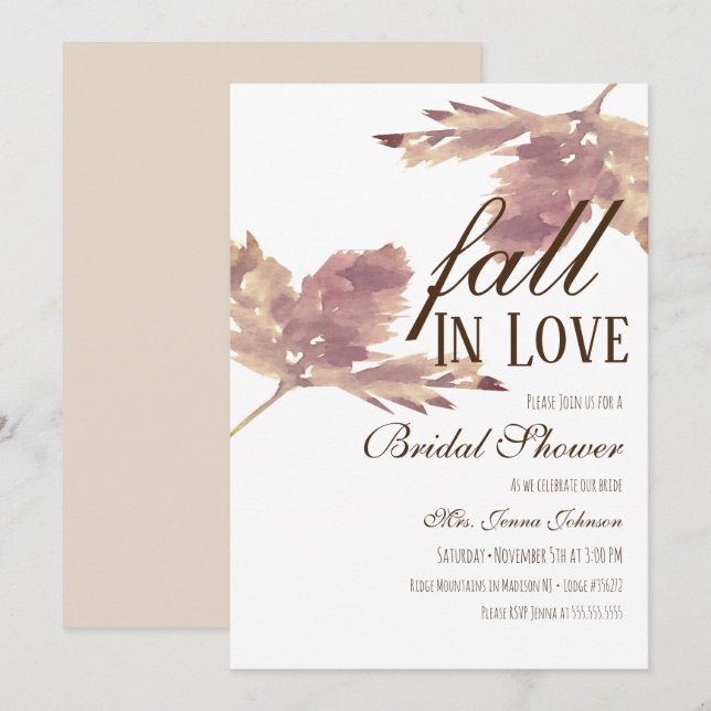 Lluvia De Amor Invitaciones De Despedida De Solter (Anverso / Reverso)