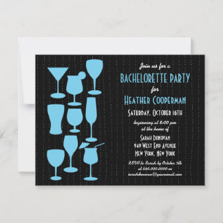 Lluvia de cócteles Invitación a la Bachelorette Pa