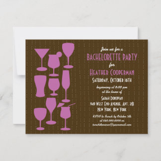 Lluvia de cócteles Invitación a la Bachelorette Pa