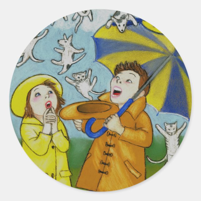 Lluvia de gatos y Pegatinas de perros (Anverso)