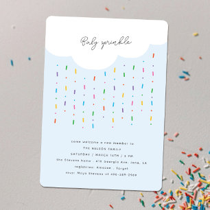 Lluvia de Nubes y Caramelos Azul Invitación para B