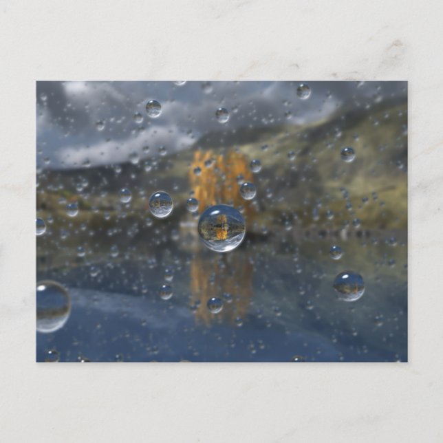 Lluvia en la postal Glen (Anverso)