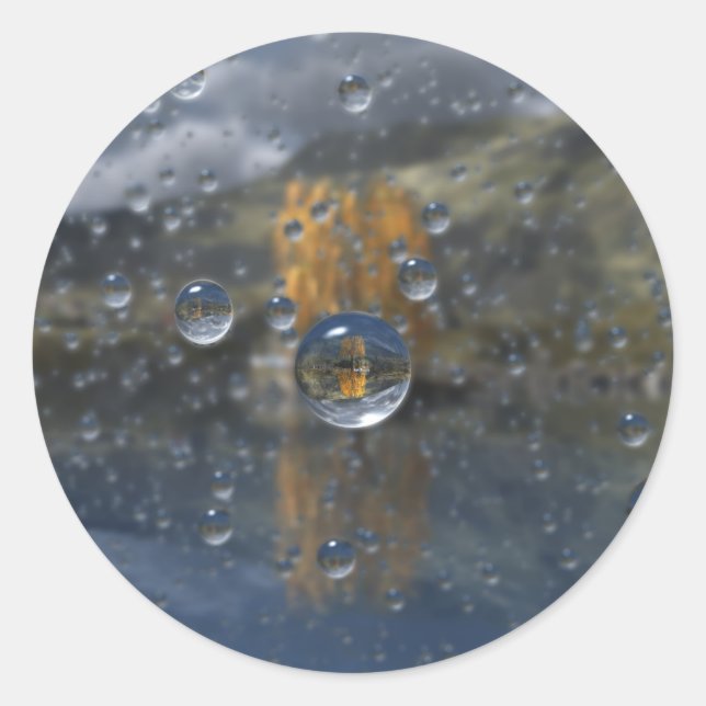 Lluvia en los Pegatinas Glen (Anverso)