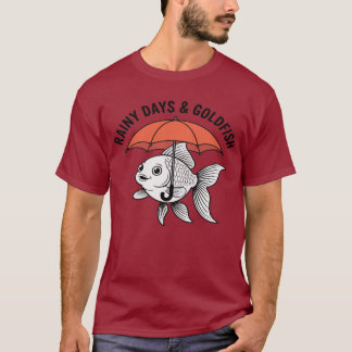 Lluvia o sol – Pez con paraguas divertida camiseta