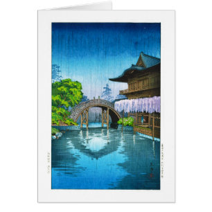 Lluvia oriental fresca del lago shrine de Kameido