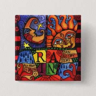 Lluvia - Sun y diseño de la luna en el botón