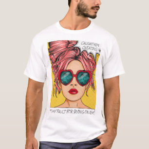Lo atrapó comiendo camiseta de arte pop