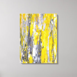 "Lo clavó" arte abstracto gris y amarillo