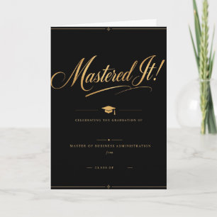 ¡Lo Dominó! Tarjeta de Graduación de MBA Eleganc