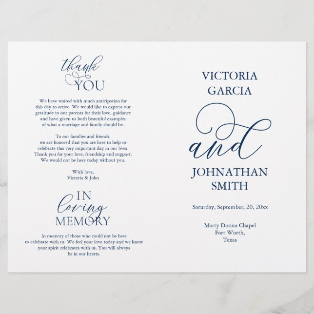 Lo hacemos, Boda Ceremonia programas plegables (Anverso)