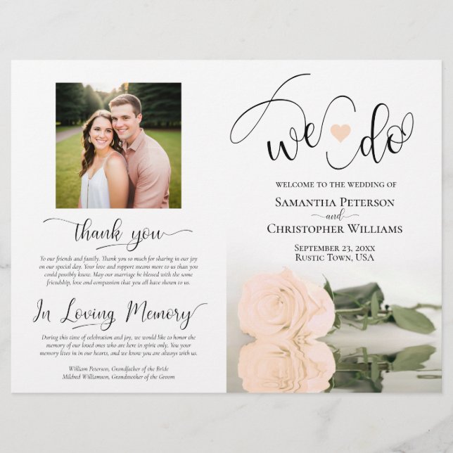 ¡Lo Hacemos! Programa de matrimonio de impresión d (Anverso)