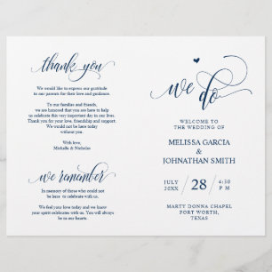 Lo hacemos, tarjeta de programa de boda plegable, 