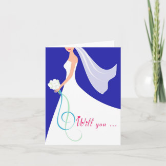 ¿Lo Harás? Tarjeta de dama de honor personalizada 