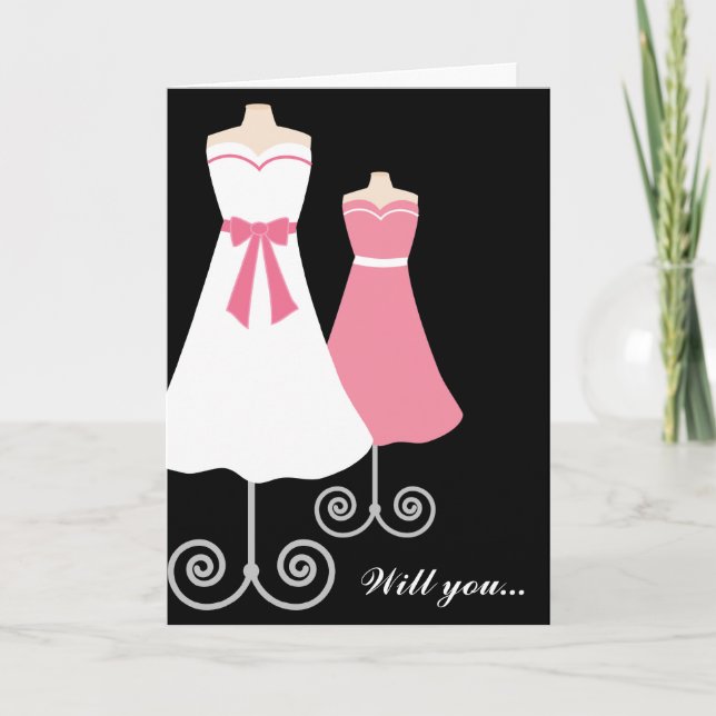 ¿Lo harás? Tarjeta de dama de honor personalizado (Anverso)