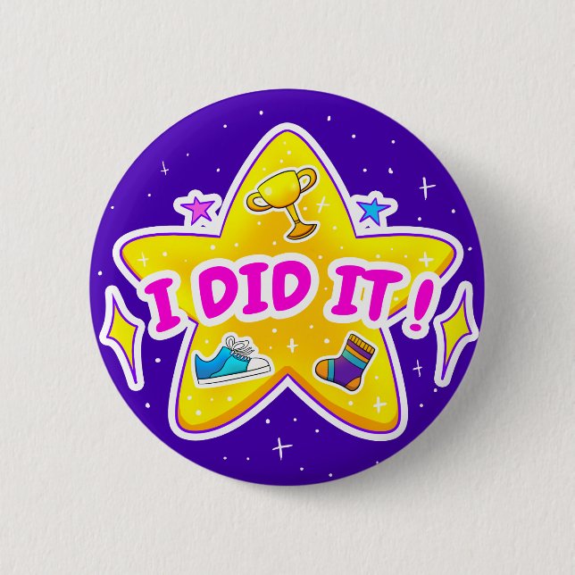 Lo Hice - Bandera redonda de 2 1/4" - Botón Azul (Anverso)